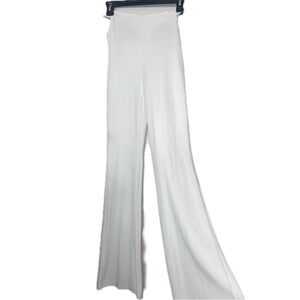 Cut Out High Waisted Flare Pants Medium White